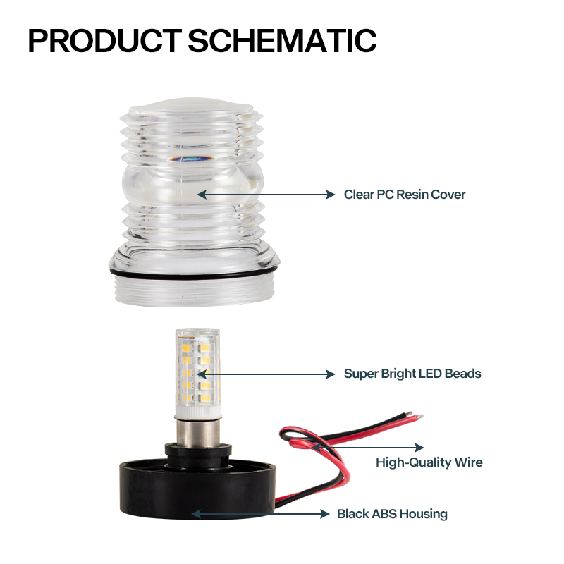 12V Marine LED Anchor Light Wa - огляд і ціна Fishing Boat Navigation Light