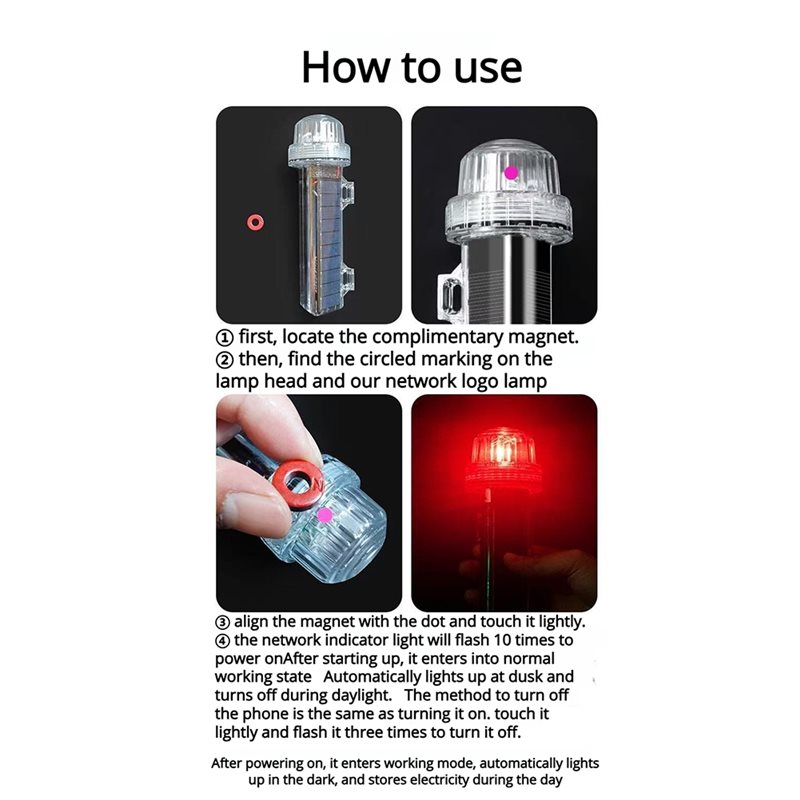 Solar Powered LED Marine Signa - огляд і ціна Fishing Boat Navigation Light